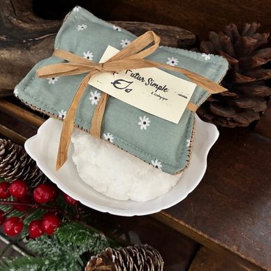 cake vaisselle et son éponge à récurer