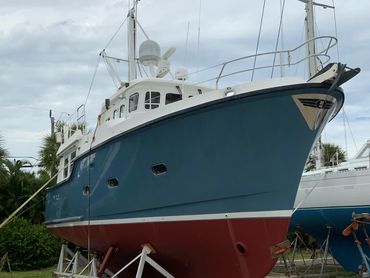 front view of a yacht