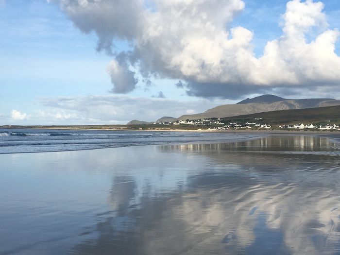 sky reflected on sand
