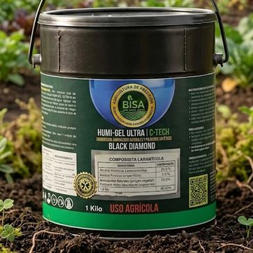 Agricultural Humic-Gel Ultra fertilizer container labeled Black Diamond.