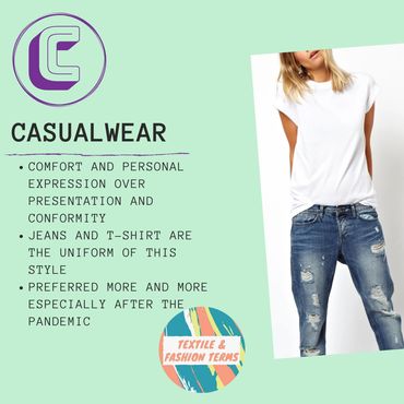 casualwear textile fashion terms dictionary glossary
