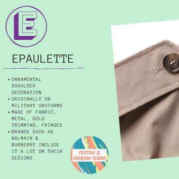 epaulette epaulet textile fashion terms dictionary glossary