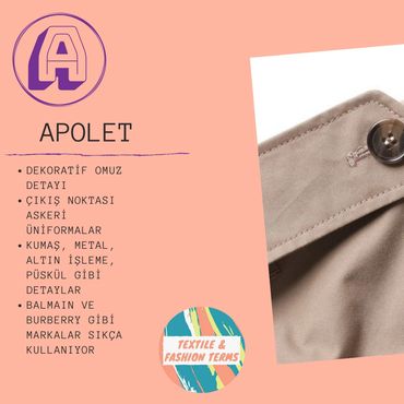 apolet moda tekstil terimleri sözlük sözlüğü 