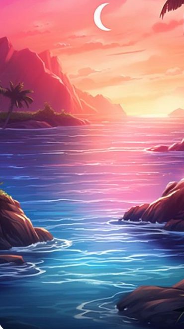 A Gradient Sunset on the Shore