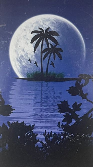 Hawaiian Moon in Blue