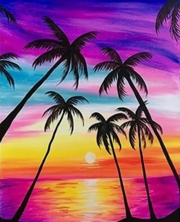 Palm Trees in Sunset