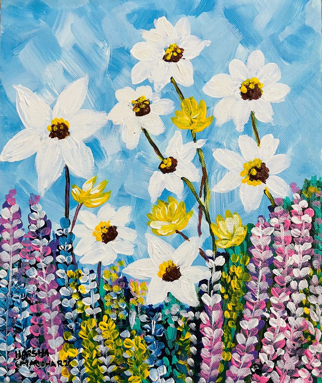 Bright Day
acrylics, acrylicsoncanvas, brightday, floral, flowers