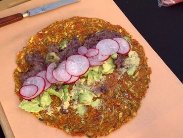 Raw Dehydrated Veggie Wraps.