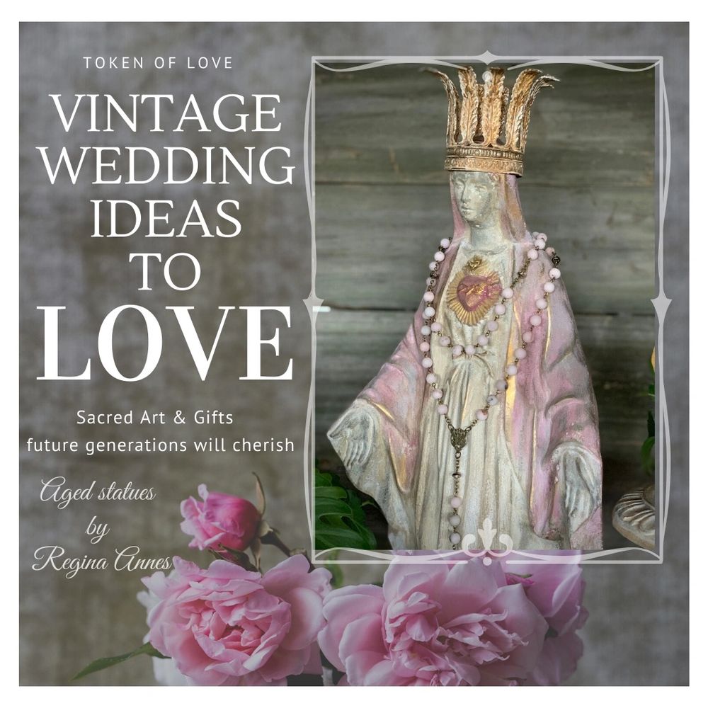 Valentine's Day
Vintage Mary statue
Catholic art and gifts
Religious aged statue
