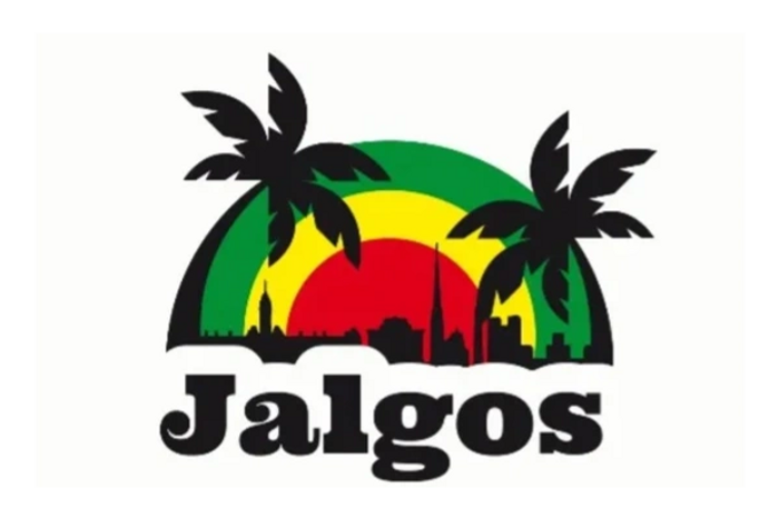 Jalgos Sports & Social Club with palm trees and colorful background.