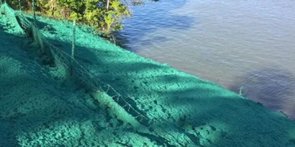 Hydroseeding erosion control lakeshore