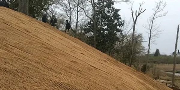 hillside erosion control, dirt.