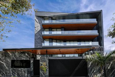 Modern home exterior with Stonelam Laminam porcelain cladding