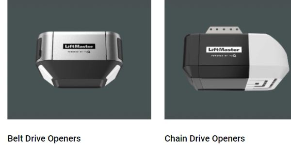 LiftMaster garage door openers: belt drive and chain drive models.