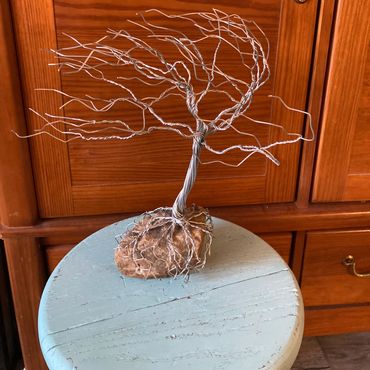 Windswept tree wire art