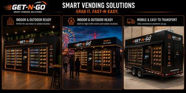 GET-N-GO smart vending solutions for indoor, outdoor, and mobile convenience.