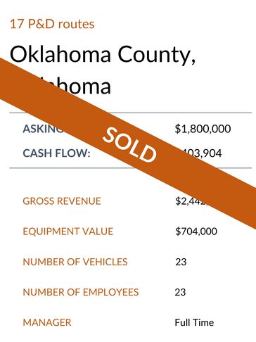 17 P&D routes that were recently sold in Oklahoma