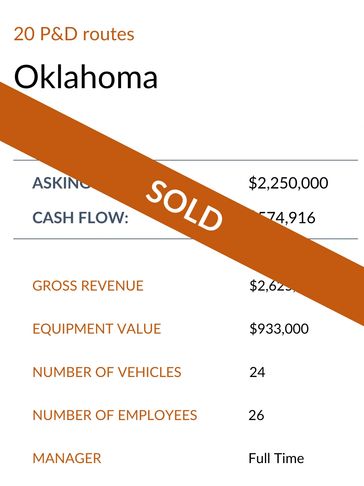 Recently sold FedEx P&D route in Oklahoma.