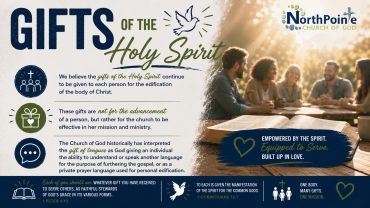Church message about the gifts of the Holy Spirit and serving others.