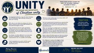 Christian unity promotes love, peace, and building God's kingdom together.