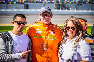 Brayton Laster, Tamara Laster, and Mario Hart at Daytona