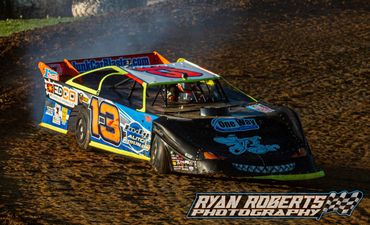 Brayton Laster in the dirt Super Late Model