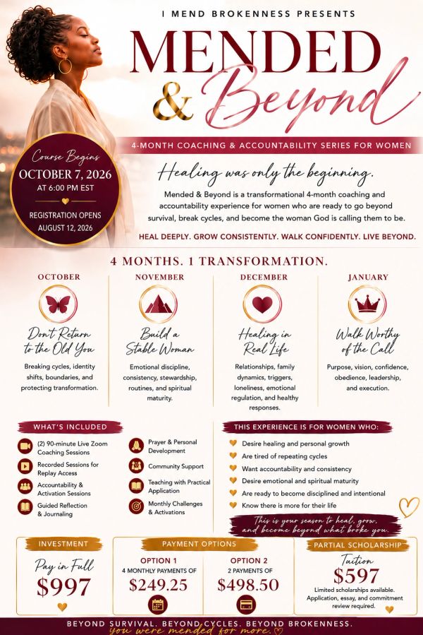 Mended & Beyond 4-Month Coaching & Accountability