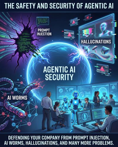 Visual representation of Agentic AI security threats and defenses.