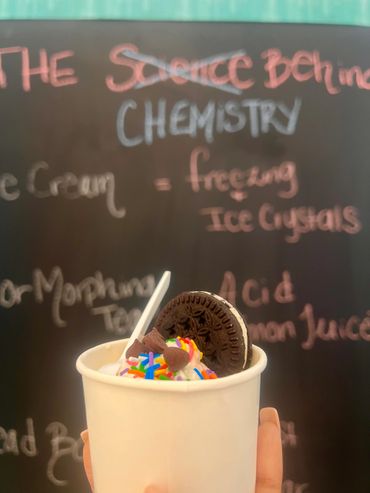 Kids can make their own ice cream at our kitchen chemistry children's science lab
