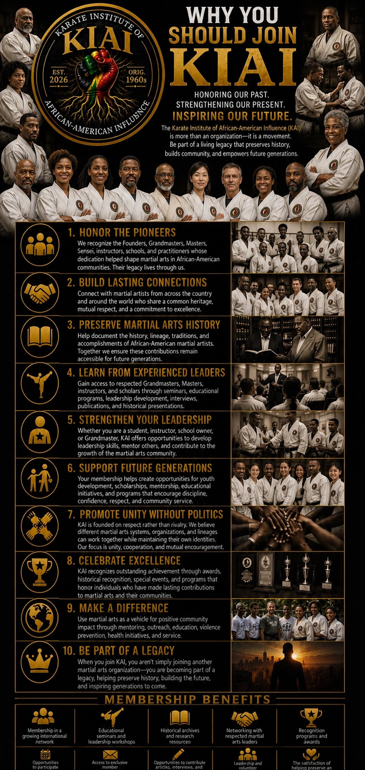Why join KAI: honor, leadership, unity, and legacy in African-American martial arts.