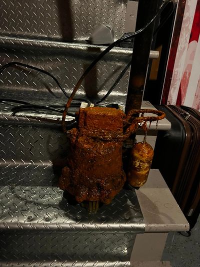 Rusted sump pump, flooded basement, sump pump, repair, replacement, installation, Columnbus Ohio