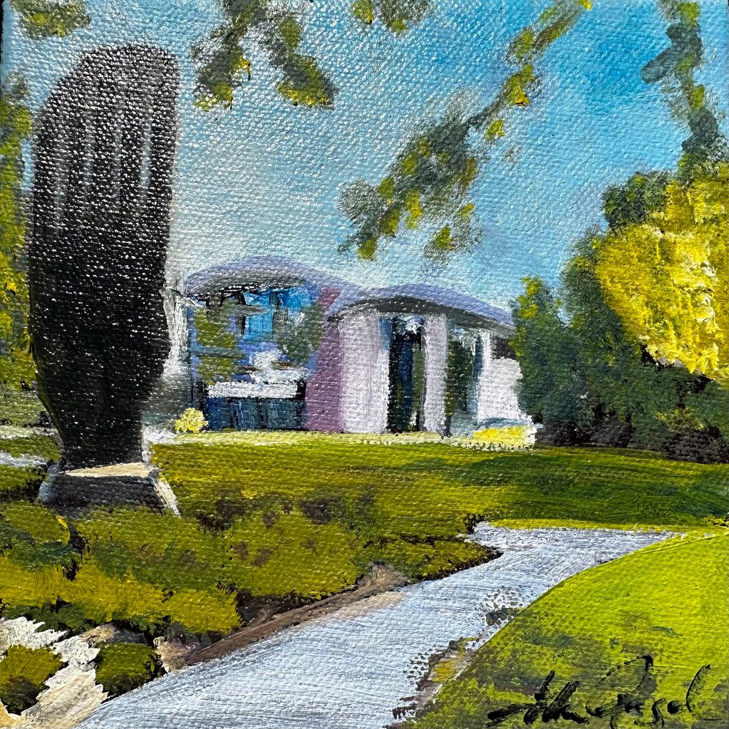 Walnut Creek Library
oil
6"x6"x1.5" unframed 
$140