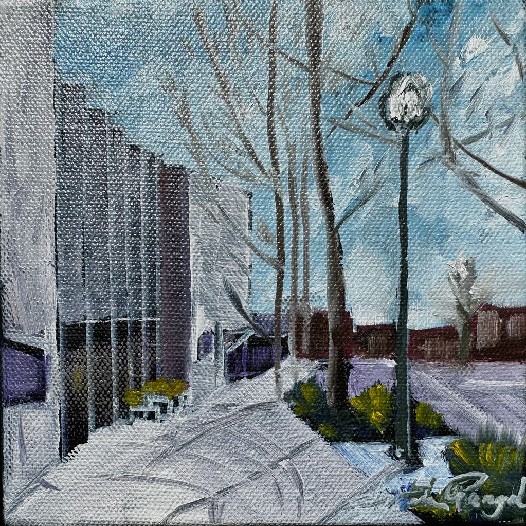 Walnut Creek Neiman Marcus Bldg
oil
6"x6"x1.5" unframed
$160