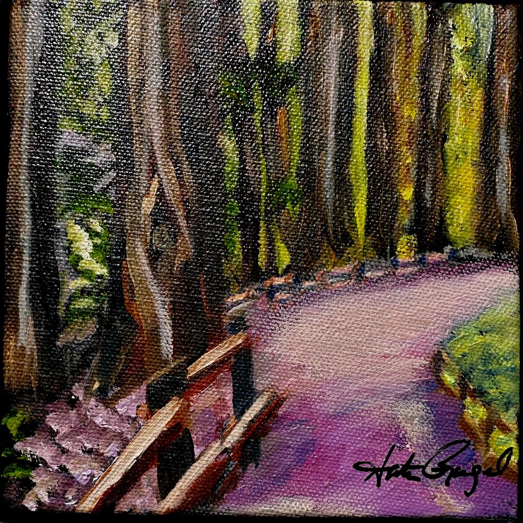 Muir Woods Walk
oil
6"x6"x1.5" unframed
$120
