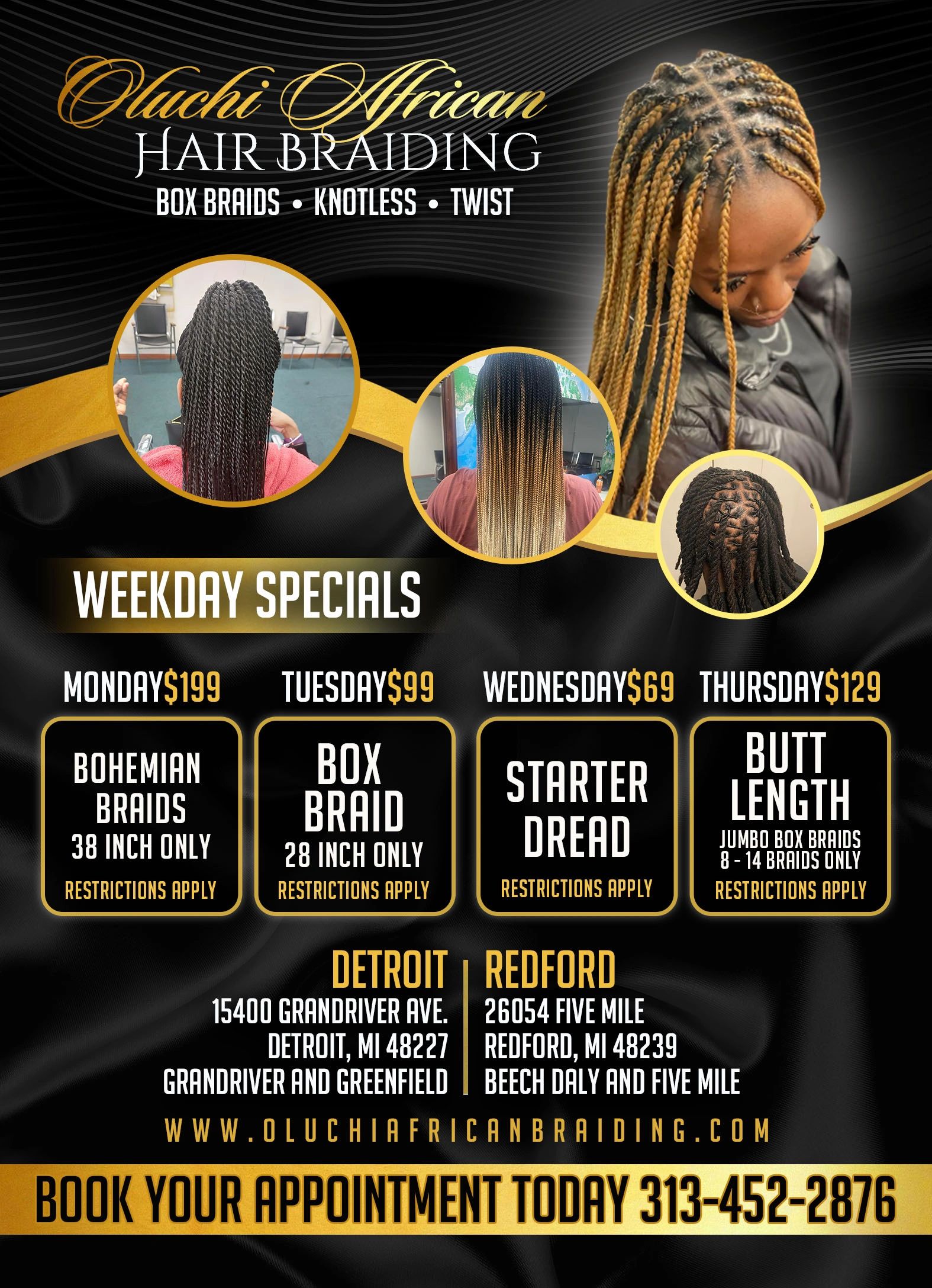 Oluchi African Hair Braiding Weekday Specials
