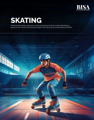 Young person roller skating indoors wearing safety gear.