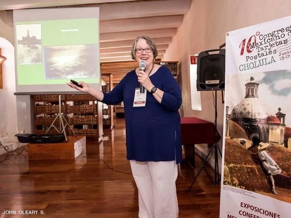 Susan Frost is giving a presentation in Cholula, Mexico, on photographer Walter Hadsell