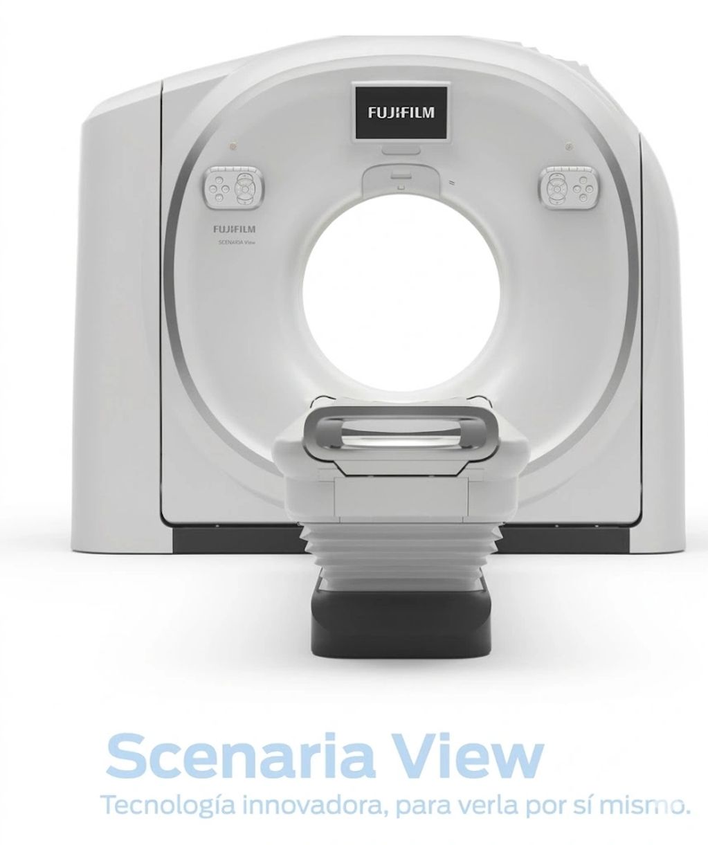 Fujifilm Scenaria View CT scanner with innovative technology.