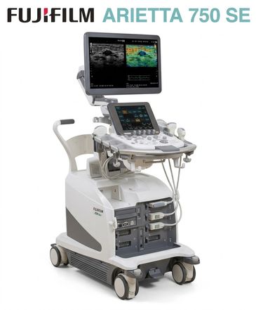 FUJIFILM ARIETTA 750 SE ultrasound machine with monitor and control panel.