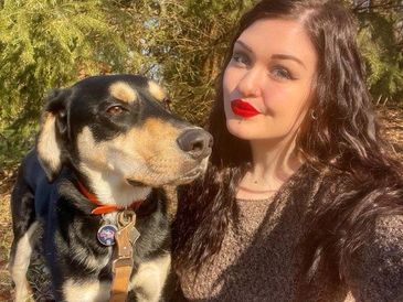 pet sitter with dog