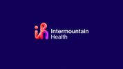 Intermountain Health logo with vibrant red and purple letters on a dark blue background.