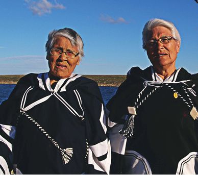 two women in traditional Inuit clothing
