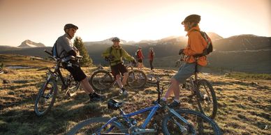 Mountain bikers hanging out