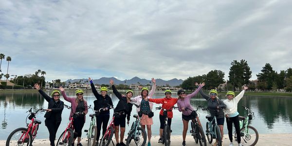 Greenbelt, Indian Bend Wash, e-bike tour to Margarette lake and Old Town Scottsdale.