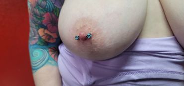 Barbell 14 g for nipple piercing titanium