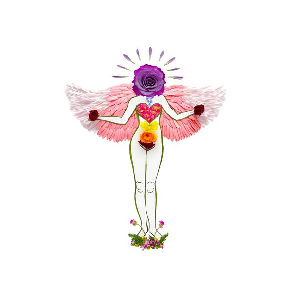 flower logo from the divine realm. connection to plant and animal kingdoms. channeling and guiding