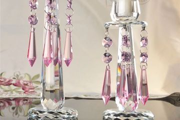 pink chandelier crystal prisms for hanging