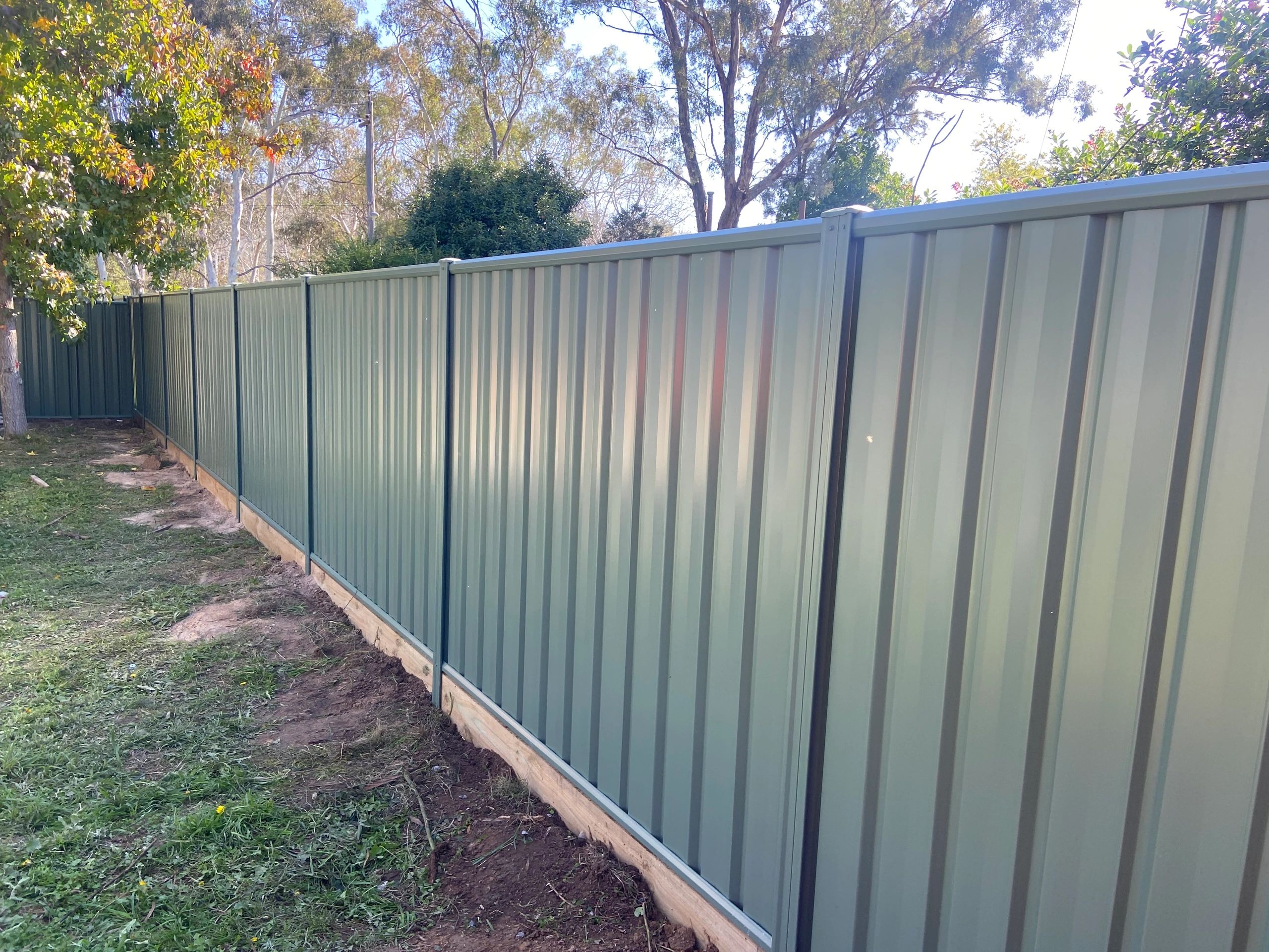 Colorbond fence 1.8 with sleepers