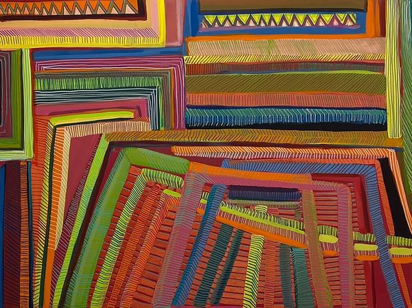 Acrylic and Ink Painting on Wood Panel