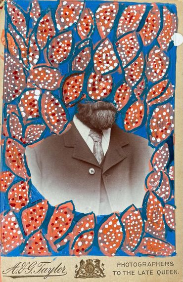 Vintage Cabinet Photo Card with Acrylic and Ink